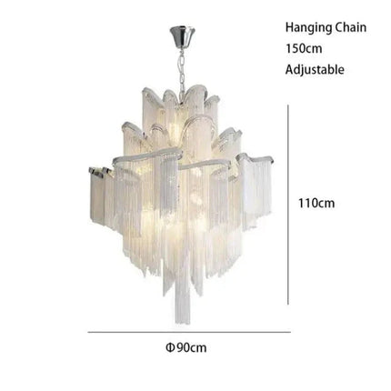 ChandelierDecor - Aluminium Fringed Chandelier: Elegant and Timeless Design