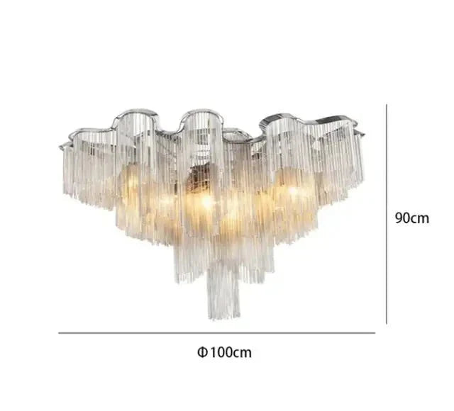 ChandelierDecor - Aluminium Fringed Chandelier: Elegant and Timeless Design