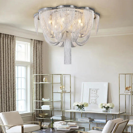 ChandelierDecor - Aluminium Fringed Chandelier: Elegant and Timeless Design