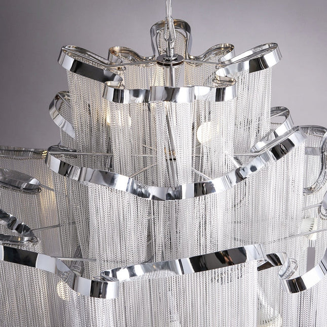 ChandelierDecor - Aluminium Fringed Chandelier: Elegant and Timeless Design