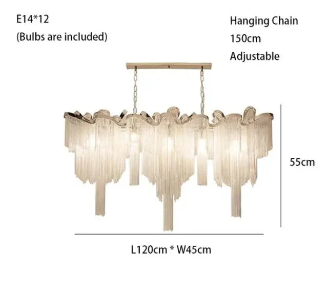 ChandelierDecor - Aluminium Fringed Chandelier: Elegant and Timeless Design
