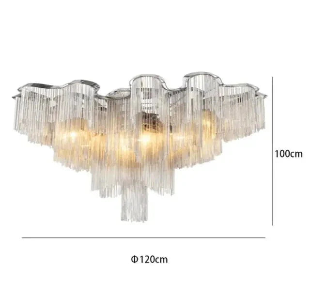 ChandelierDecor - Aluminium Fringed Chandelier: Elegant and Timeless Design