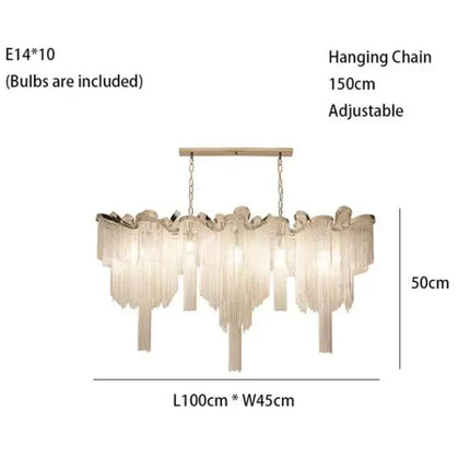 ChandelierDecor - Aluminium Fringed Chandelier: Elegant and Timeless Design
