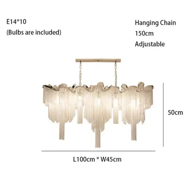 ChandelierDecor - Aluminium Fringed Chandelier: Elegant and Timeless Design