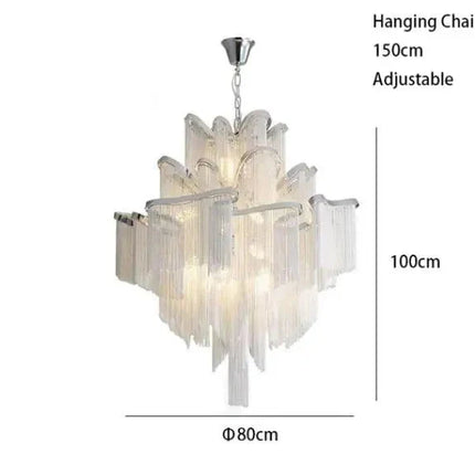 ChandelierDecor - Aluminium Fringed Chandelier: Elegant and Timeless Design