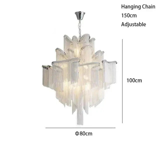 ChandelierDecor - Aluminium Fringed Chandelier: Elegant and Timeless Design