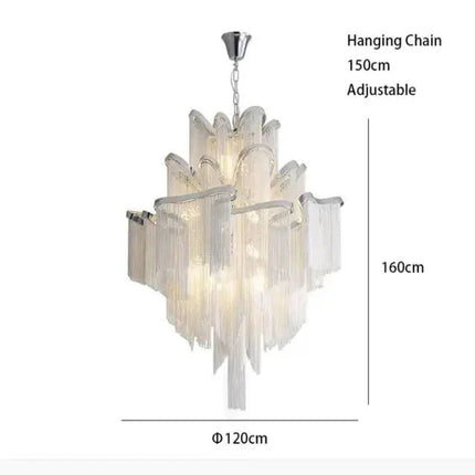 ChandelierDecor - Aluminium Fringed Chandelier: Elegant and Timeless Design