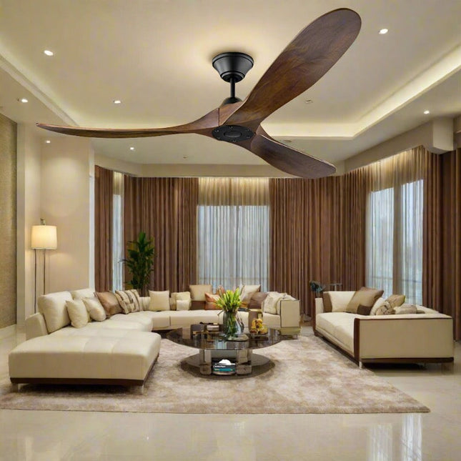 ChandelierDecor - Antique Wooden Blades Large Fan Remote Controlled (2024 Edition)
