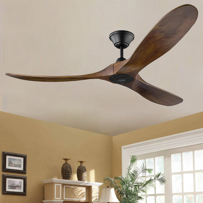 ChandelierDecor - Antique Wooden Blades Large Fan Remote Controlled (2024 Edition)