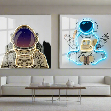 ChandelierDecor - Astronaut 3D Neon Wall Art – Bold & Customizable Space-Inspired Design