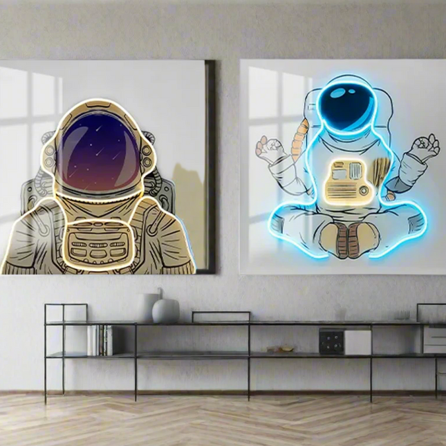 ChandelierDecor - Astronaut 3D Neon Wall Art – Bold & Customizable Space-Inspired Design