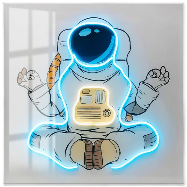 ChandelierDecor - Astronaut 3D Neon Wall Art – Bold & Customizable Space-Inspired Design