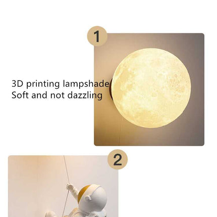 ChandelierDecor - Astronaut on Moon Wall Lamp - Kids Room Lighting