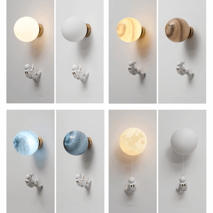 ChandelierDecor - Astronaut on Moon Wall Lamp - Kids Room Lighting