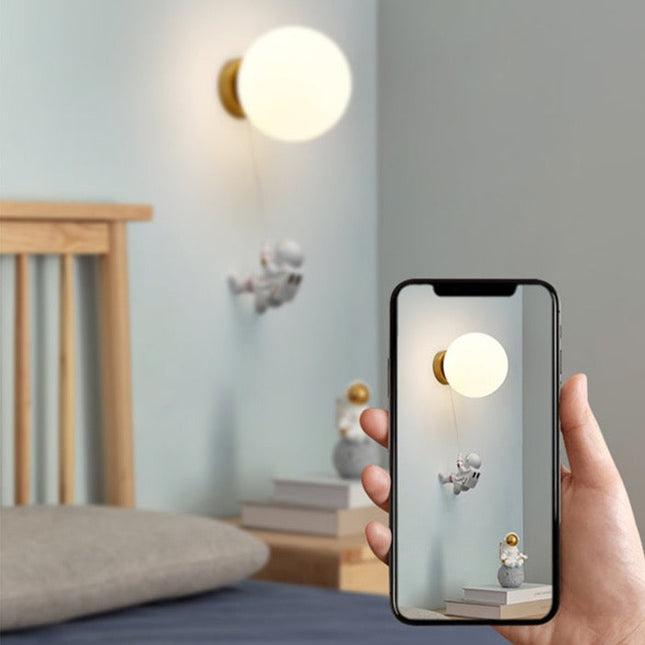 ChandelierDecor - Astronaut on Moon Wall Lamp - Kids Room Lighting