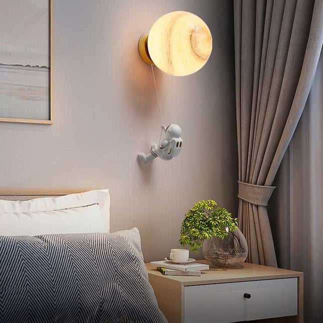 ChandelierDecor - Astronaut on Moon Wall Lamp - Kids Room Lighting