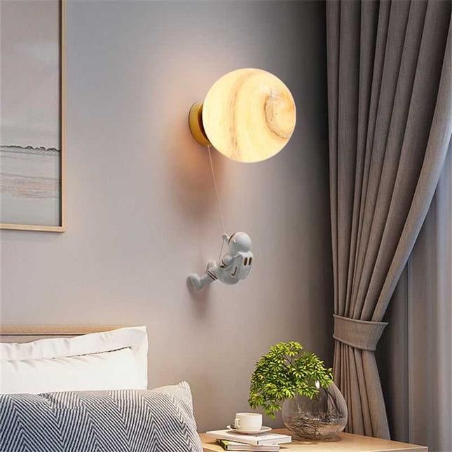 ChandelierDecor - Astronaut on Moon Wall Lamp - Kids Room Lighting