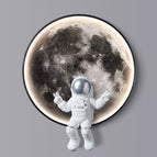 Lune Style E Argent / Cadre doré / Diamètre 40cm