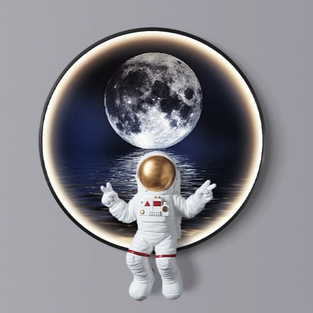 ChandelierDecor - Astronaut on Moon Wall Light: Illuminate with Space