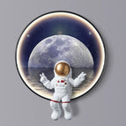 Lune Style A Or / Cadre doré / Diamètre 40cm