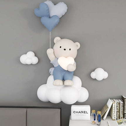 ChandelierDecor - Balloon Bear Statue Wall Hanging Globe Light for Kids Room