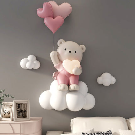 ChandelierDecor - Balloon Bear Statue Wall Hanging Globe Light for Kids Room