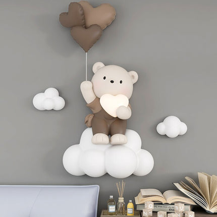 ChandelierDecor - Balloon Bear Statue Wall Hanging Globe Light for Kids Room