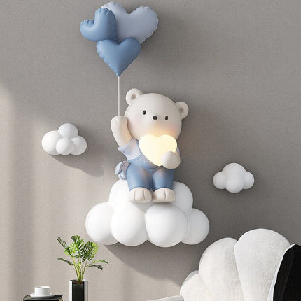 ChandelierDecor - Balloon Bear Statue Wall Hanging Globe Light for Kids Room