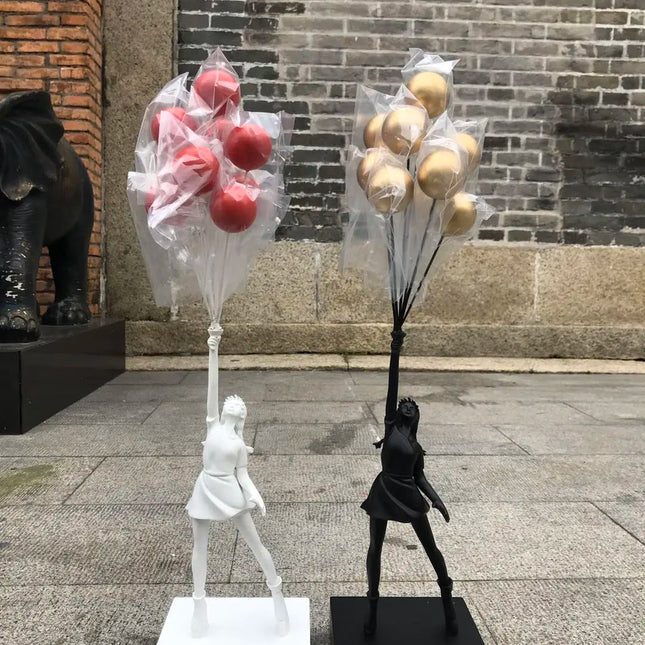 ChandelierDecor - Banksy Flying Balloons Girl Figure