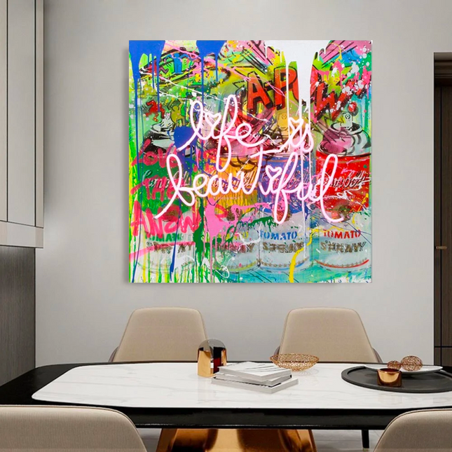 ChandelierDecor - Banksy Life Is Beautiful Canvas Wall Art