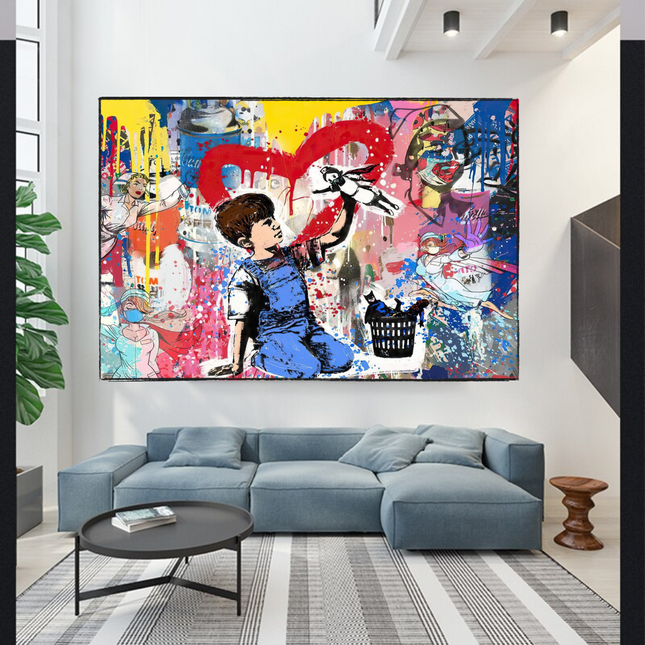 ChandelierDecor - Banksy Life is Beautiful Canvas Wall Art