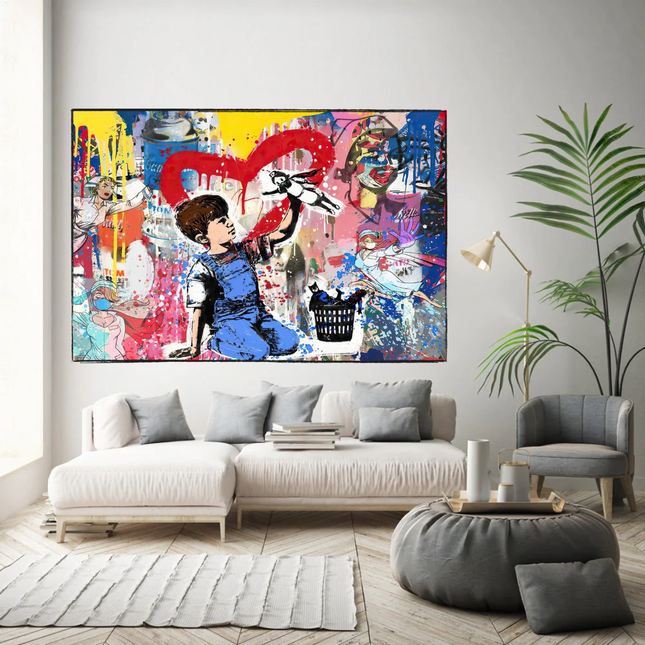 ChandelierDecor - Banksy Life is Beautiful Canvas Wall Art