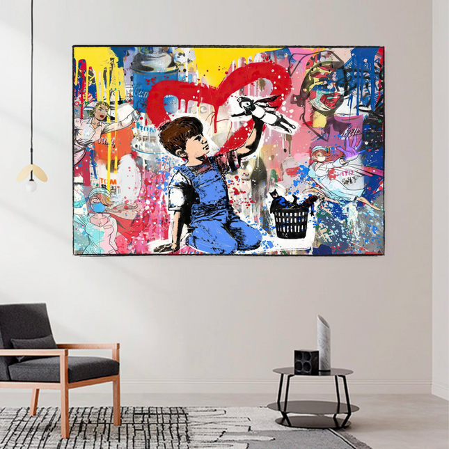 ChandelierDecor - Banksy Life is Beautiful Canvas Wall Art