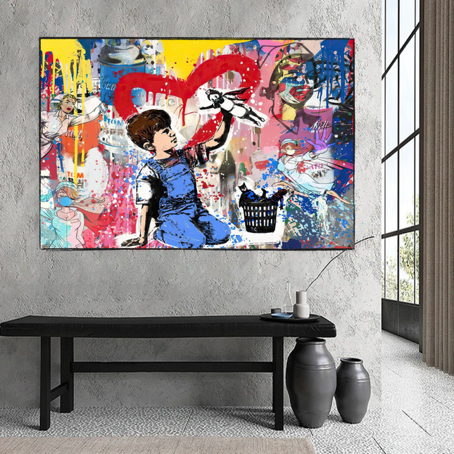ChandelierDecor - Banksy Life is Beautiful Canvas Wall Art