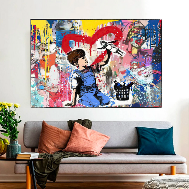 ChandelierDecor - Banksy Life is Beautiful Canvas Wall Art