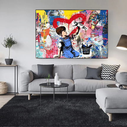 ChandelierDecor - Banksy Life is Beautiful Canvas Wall Art