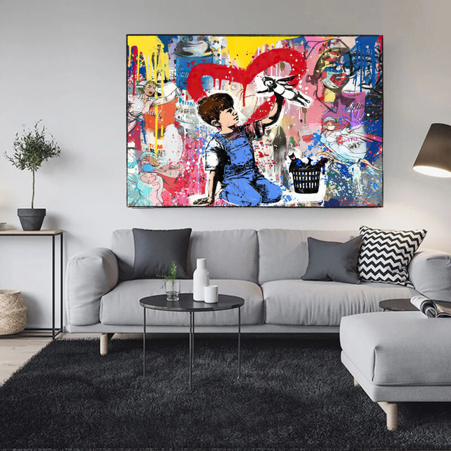 ChandelierDecor - Banksy Life is Beautiful Canvas Wall Art