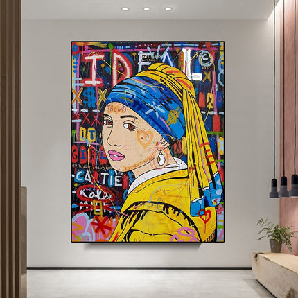 ChandelierDecor - Banksy The Milkmaid Graffiti Canvas Wall Art