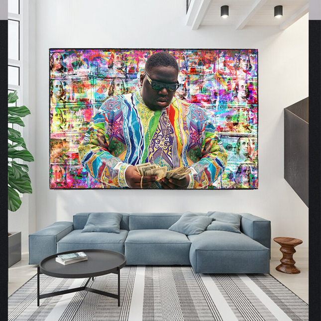 ChandelierDecor - Biggie Smalls Graffiti Rapper The Notorious B.I.G. Canvas Wall Art - Wall Art Decor - Famous Wall Art