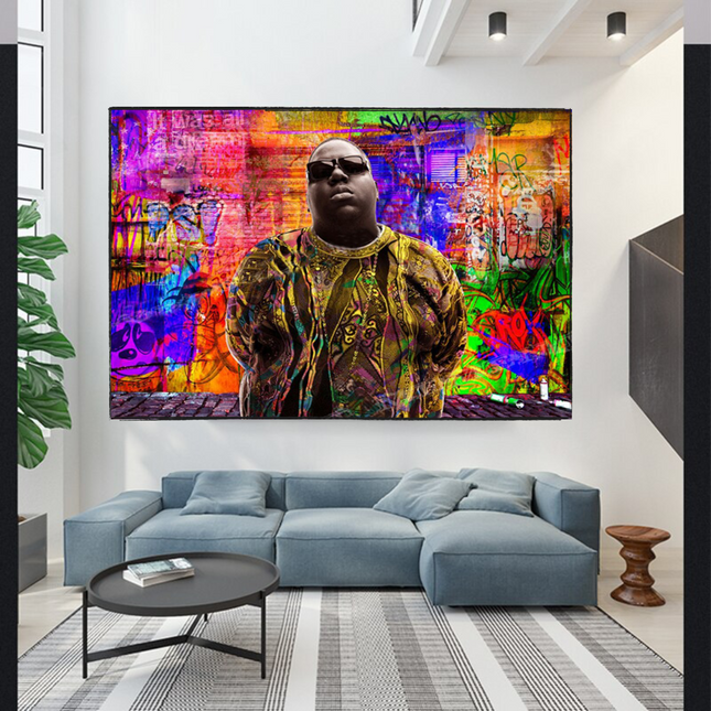 ChandelierDecor - Biggie Smalls Graffiti Rapper The Notorious B.I.G. Canvas Wall Art - Wall Art Decor - Famous Wall Art