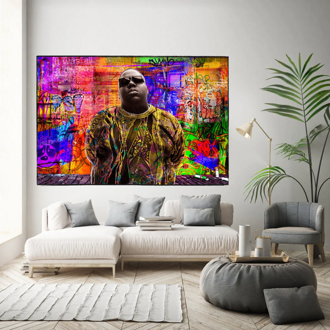 ChandelierDecor - Biggie Smalls Graffiti Rapper The Notorious B.I.G. Canvas Wall Art - Wall Art Decor - Famous Wall Art