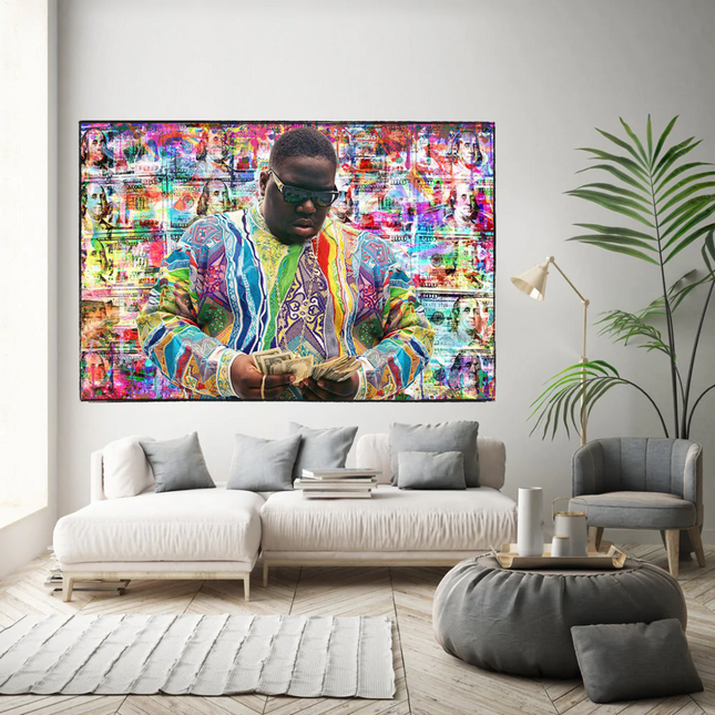 ChandelierDecor - Biggie Smalls Graffiti Rapper The Notorious B.I.G. Canvas Wall Art - Wall Art Decor - Famous Wall Art