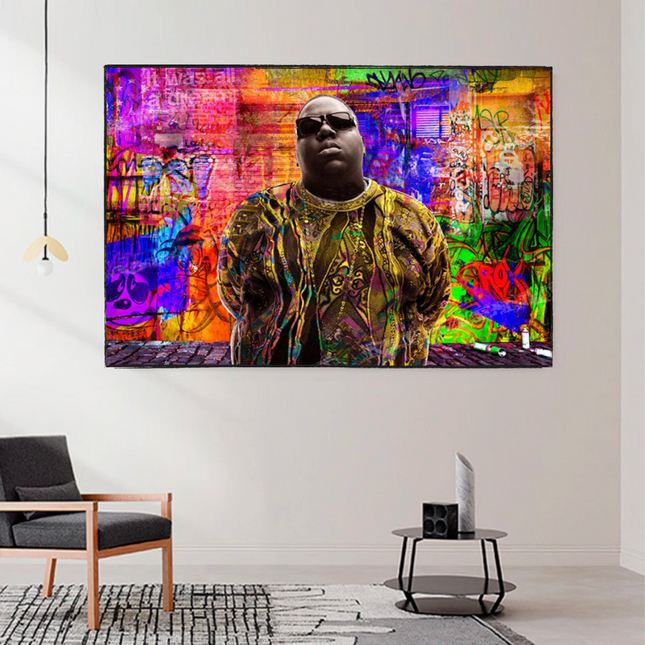ChandelierDecor - Biggie Smalls Graffiti Rapper The Notorious B.I.G. Canvas Wall Art - Wall Art Decor - Famous Wall Art