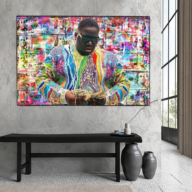 ChandelierDecor - Biggie Smalls Graffiti Rapper The Notorious B.I.G. Canvas Wall Art - Wall Art Decor - Famous Wall Art