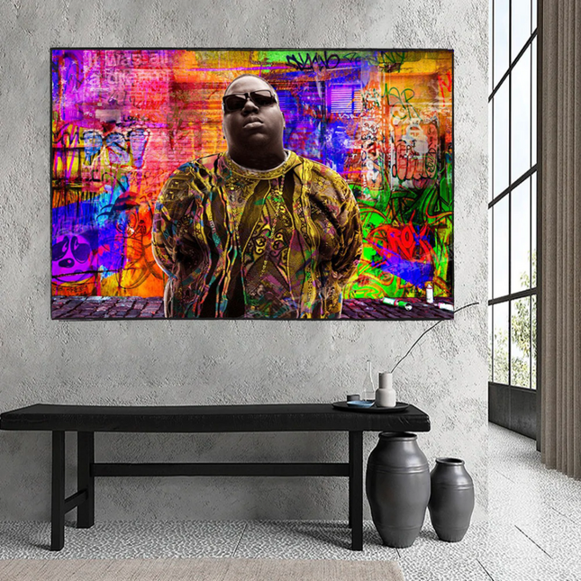 ChandelierDecor - Biggie Smalls Graffiti Rapper The Notorious B.I.G. Canvas Wall Art - Wall Art Decor - Famous Wall Art