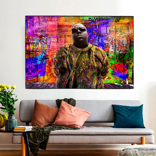 ChandelierDecor - Biggie Smalls Graffiti Rapper The Notorious B.I.G. Canvas Wall Art - Wall Art Decor - Famous Wall Art