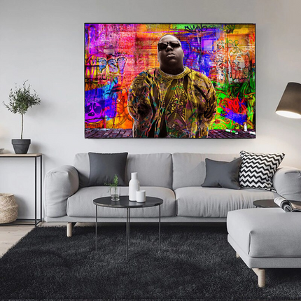 ChandelierDecor - Biggie Smalls Graffiti Rapper The Notorious B.I.G. Canvas Wall Art - Wall Art Decor - Famous Wall Art