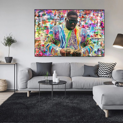 ChandelierDecor - Biggie Smalls Graffiti Rapper The Notorious B.I.G. Canvas Wall Art - Wall Art Decor - Famous Wall Art