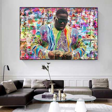 ChandelierDecor - Biggie Smalls Graffiti Rapper The Notorious B.I.G. Canvas Wall Art - Wall Art Decor - Famous Wall Art