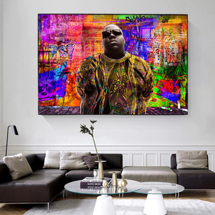 ChandelierDecor - Biggie Smalls Graffiti Rapper The Notorious B.I.G. Canvas Wall Art - Wall Art Decor - Famous Wall Art